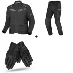 Комплект текстилно мото яке SHIMA ALPHA BLACK - 3 части
