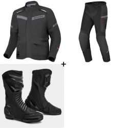 Комплект текстилно мото яке SHIMA ALPHA BLACK - 3 части