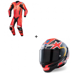 Комплект кожен екип ALPINESTARS GP PLUS V4 SPRINT RED FLUO - 2 части Комплект кожен екип ALPINESTARS GP PLUS V4 SPRINT RED FLUO - 2 части