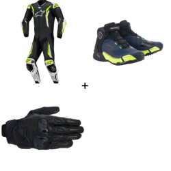 Комплект кожен екип ALPINESTARS GP TECH V5 FLUO BLACK/WHITE/FLUO YELLOW - 3 части Комплект кожен екип ALPINESTARS GP TECH V5 FLUO BLACK/WHITE/FLUO YELLOW - 3 части