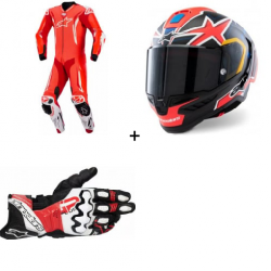Комплект кожен екип ALPINESTARS GP TECH V5 FLUO RED/WHITE - 3 части
