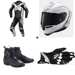Комплект кожен екип ALPINESTARS GP PLUS V4 SPRINT BLACK/WHITE - 4 части Комплект кожен екип ALPINESTARS GP PLUS V4 SPRINT BLACK/WHITE - 4 части