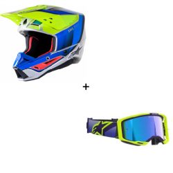 Комплект мотокрос каска ALPINESTARS SM5 SAIL YLW/BL - 2 части