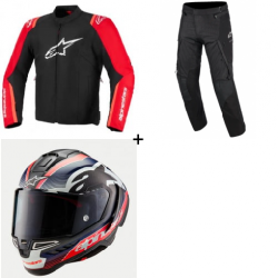 Комплект текстилно яке ALPINESTARS T-SPS V2 WP BLACK/RED/FLUO - 3 части