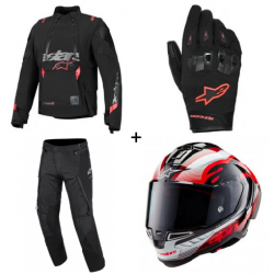 Комплект текстилно яке ALPINESTARS HALO DRYSTAR HF Laminated BLACK/RED - 4 части