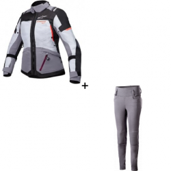 Комплект дамско яке ALPINESTARS Stella Andes v4 Drystar® Gray/Black/Coral - 2 части