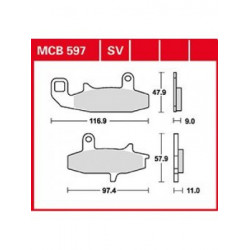 Мото накладки TRW MCB597