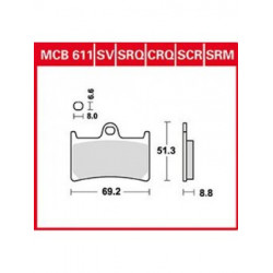 Мото накладки TRW MCB611 Мото накладки TRW MCB611