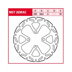 ПРЕДЕН СПИРАЧЕН ДИСК TRW-LUCAS MST269RAC