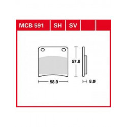Мото накладки TRW MCB591SV