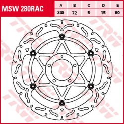 ПЛАВАЩ ПРЕДЕН СПИРАЧЕН ДИСК TRW-LUCAS MSW280RAC