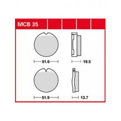 Мото накладки TRW MCB35