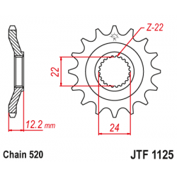Предно зъбчато колело (пиньон) JTF1125,16