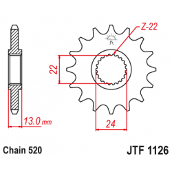 Предно зъбчато колело (пиньон) JTF1126,16