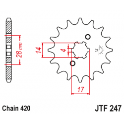 Предно зъбчато колело (пиньон) JTF247,13