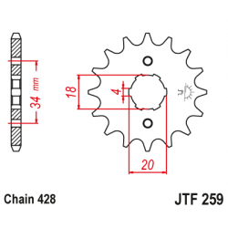 Предно зъбчато колело (пиньон) JTF259,12