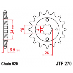 Предно зъбчато колело (пиньон) JTF270,13