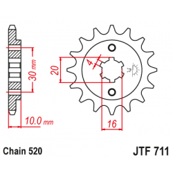 Предно зъбчато колело (пиньон) JTF711,14