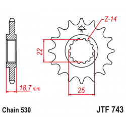 Предно зъбчато колело (пиньон) JTF743,15
