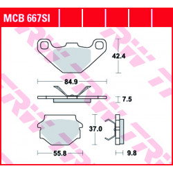 Мото накладки TRW MCB667SI Мото накладки TRW MCB667SI