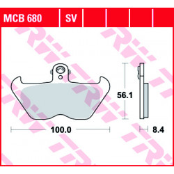 Мото накладки TRW MCB680