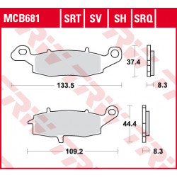 Мото накладки TRW MCB681SV