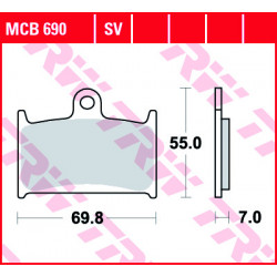 Мото накладки TRW MCB690