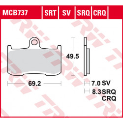 Мото накладки TRW MCB737SV