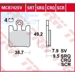 Мото накладки TRW MCB742SV