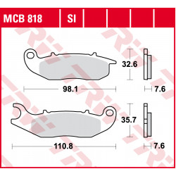 Мото накладки TRW MCB818SI