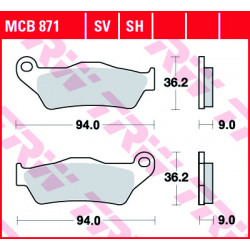 Мото накладки TRW MCB871SV Мото накладки TRW MCB871SV