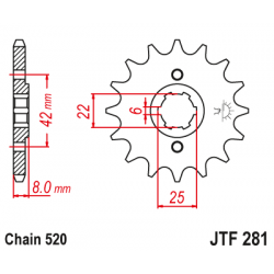 Предно зъбчато колело (пиньон) JTF281,13