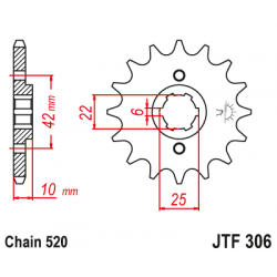 Предно зъбчато колело (пиньон) JTF306,15