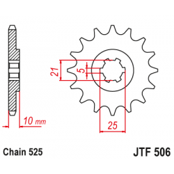 Предно зъбчато колело (пиньон) JTF506,14