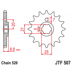 Предно зъбчато колело (пиньон) JTF507,13