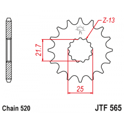 Предно зъбчато колело (пиньон) JTF565,15