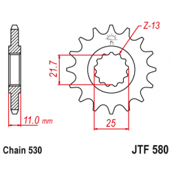 Предно зъбчато колело (пиньон) JTF580,16