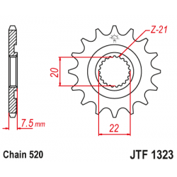 Предно зъбчато колело (пиньон) JTF1323,12