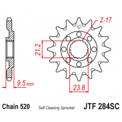 Самопочистващо се предно зъбчато колело (пиньон) JTF284SC,13