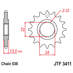 Предно зъбчато колело (пиньон) JTF3411,16