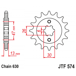 Предно зъбчато колело (пиньон) JTF574,16 Предно зъбчато колело (пиньон) JTF574,16