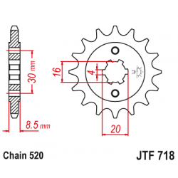 Предно зъбчато колело (пиньон) JTF718,12