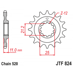  Предно зъбчато колело (пиньон) JTF824,16