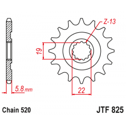 Предно зъбчато колело (пиньон) JTF825,13 Предно зъбчато колело (пиньон) JTF825,13