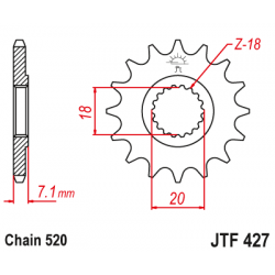 Предно зъбчато колело (пиньон) JTF427,11
