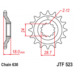 Предно зъбчато колело (пиньон) JTF523,15