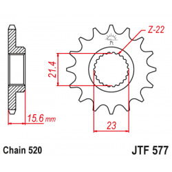 Предно зъбчато колело (пиньон) JTF577,14