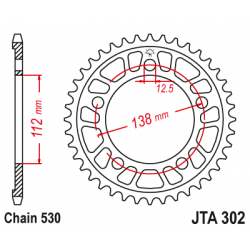 Задно зъбчато колело JTA302,44 Задно зъбчато колело JTA302,44