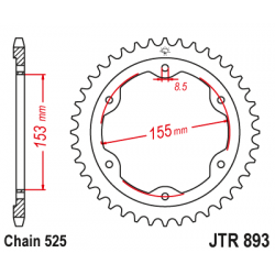 Задно зъбчато колело JTR893,38 ZBK Задно зъбчато колело JTR893,38 ZBK