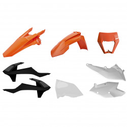 Пластмасов Enduro кит Polisport за KTM  EXC/ EXC-F/XC-W/ XCF-W-2017-19 Orange/White/Black Пластмасов Enduro кит Polisport за KTM  EXC/ EXC-F/XC-W/ XCF-W-2017-19 Orange/White/Black